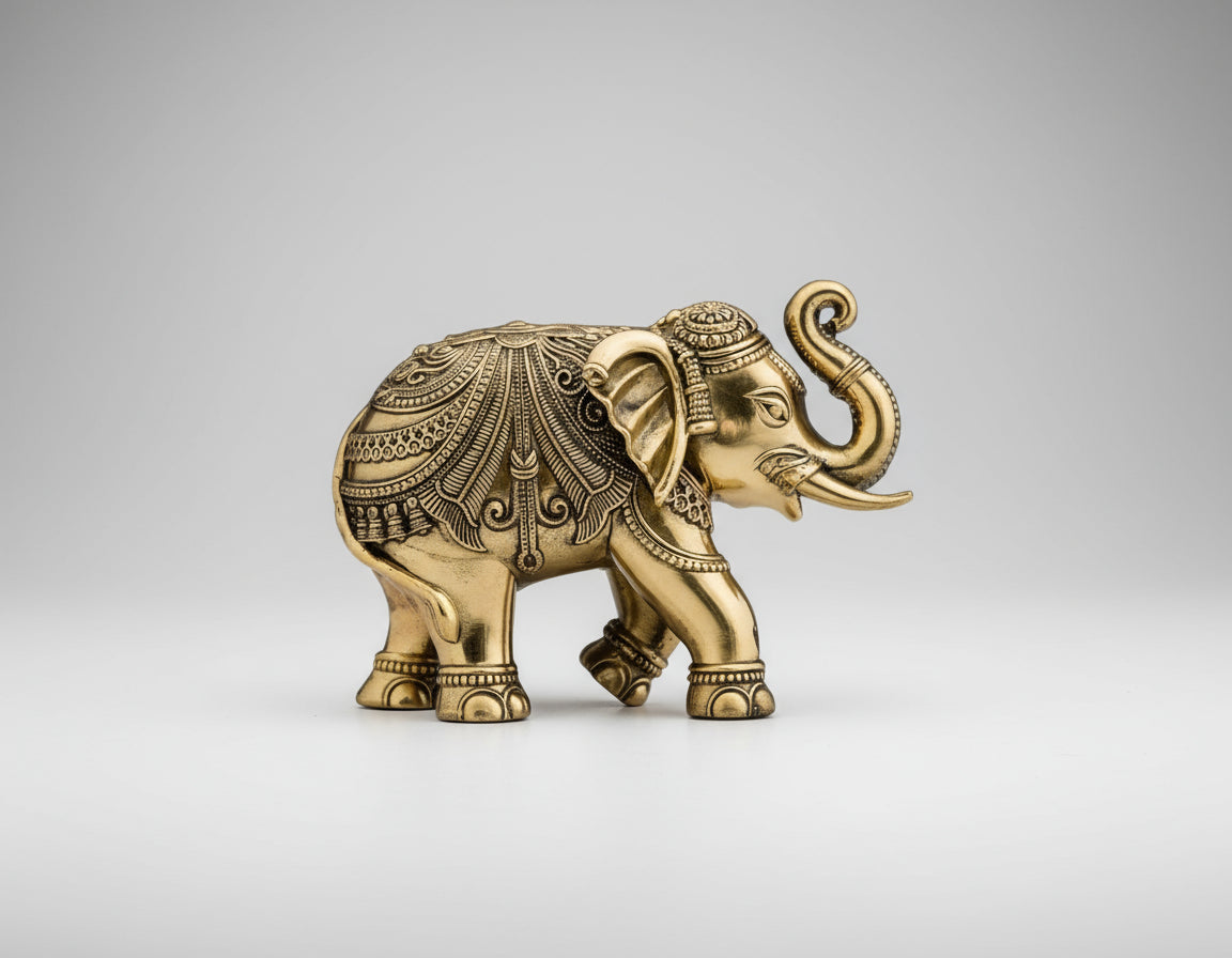 Brass Elephant Trunk up Statue/haathi for Home décor/Office décor/Gift Item